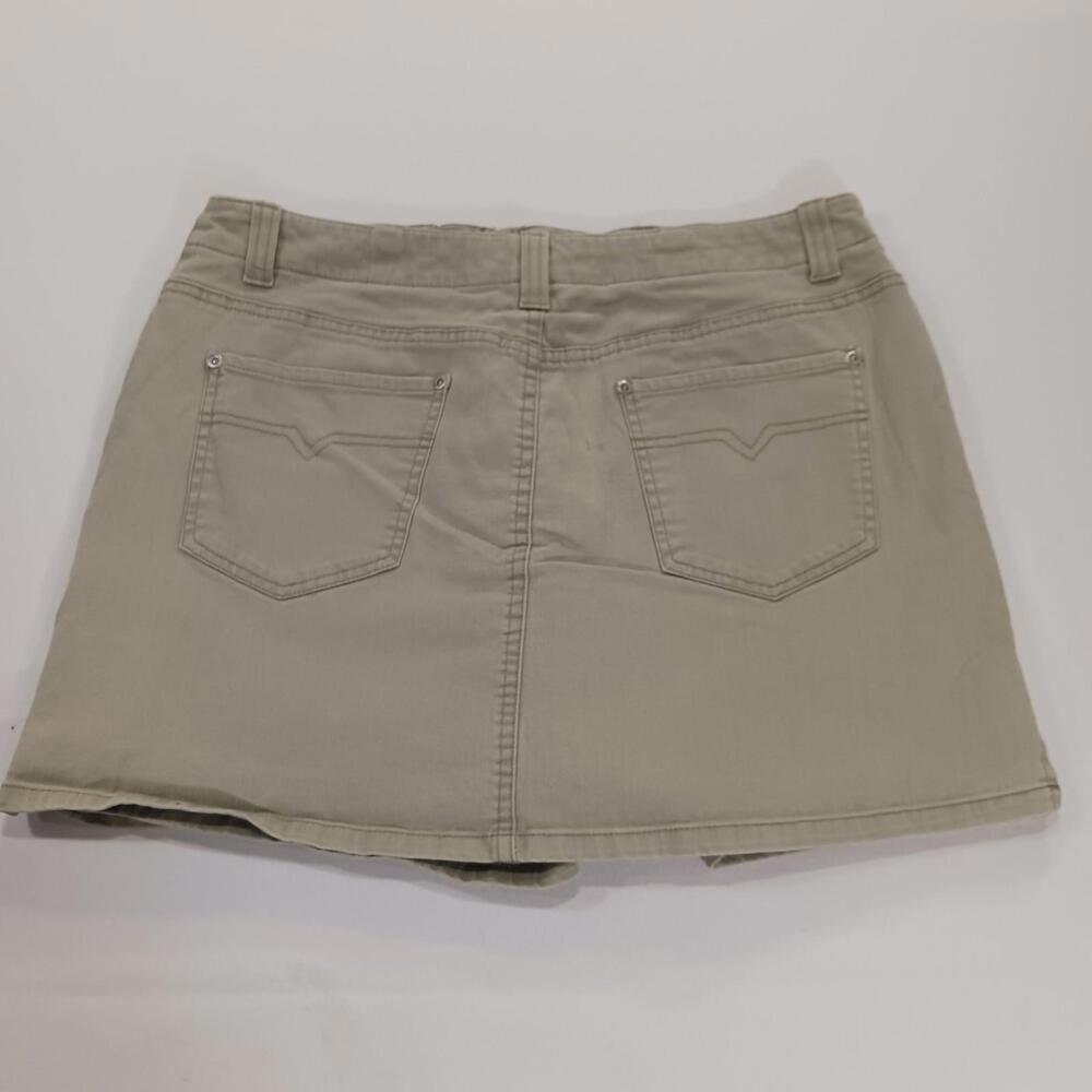 Gloria Vanderbilt RN#89828 Women's Beige/Khaki Cotton Blend Denim Skort Size 12 - Picture 2 of 16